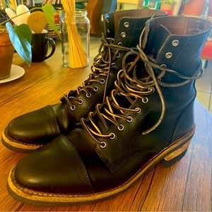 Thursday boots logger-lace-up-boot-waxed-black Size 11… 🥾🥾👻👻🖕🏻.